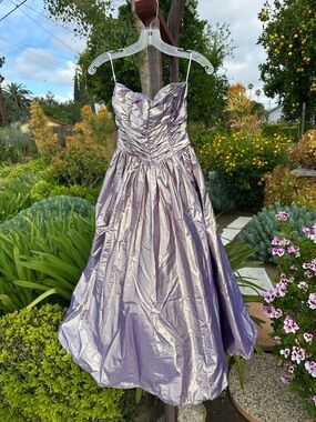 GUNNE SAX Jessica McClintock Purple Prom Gown 5 Iridescent 80s Bridgerton Formal